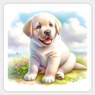 Watercolor Labrador Retriever Puppies - Cute Puppy Sticker